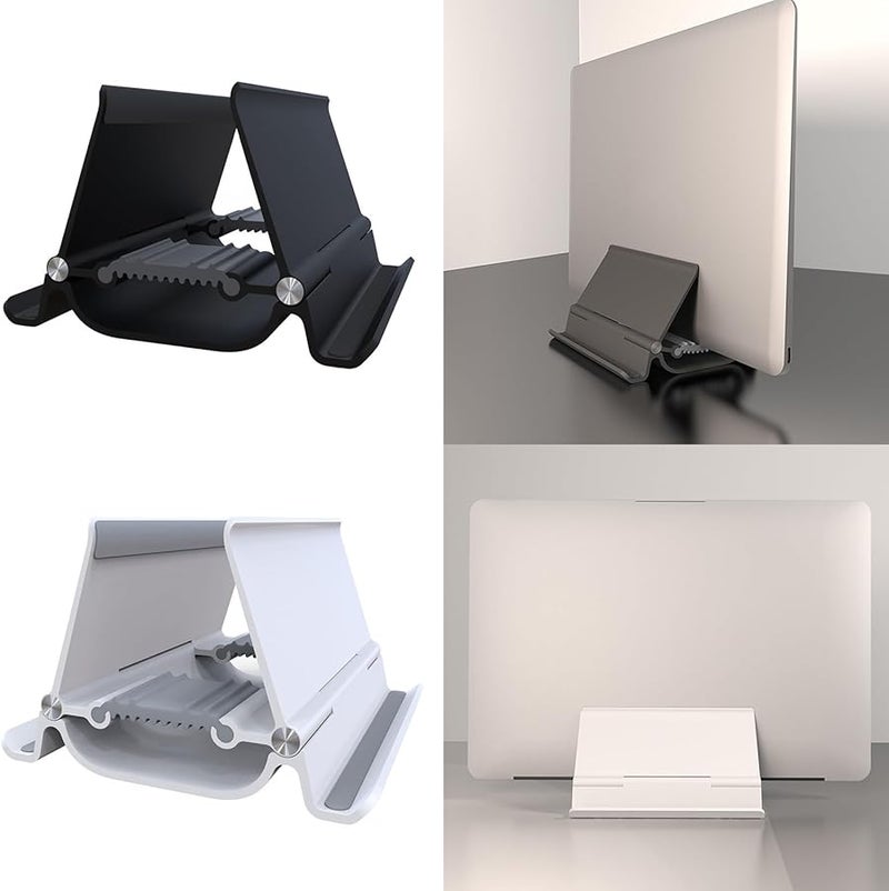 Adjustable Vertical Laptop Stand Holder Space Saving Desktop Aluminum Rack - Image 2